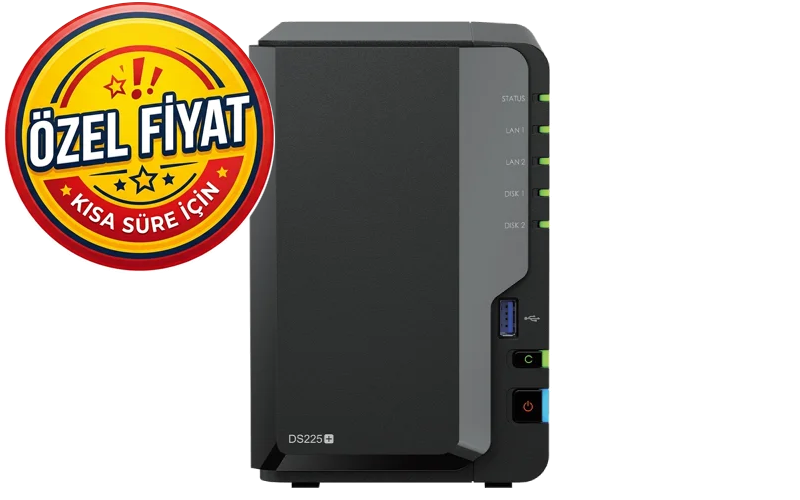 Synology DiskStation DS225 Plus 2GB NAS Depolama Ünitesi
