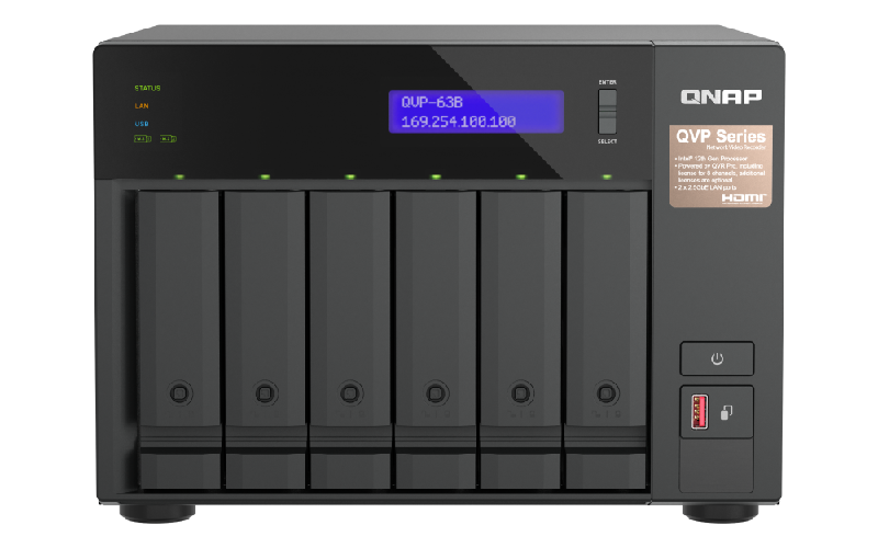 QNAP QVP-63B – Profesyonel, Yüksek Performanslı QVR Pro Gözetim Sunucusu