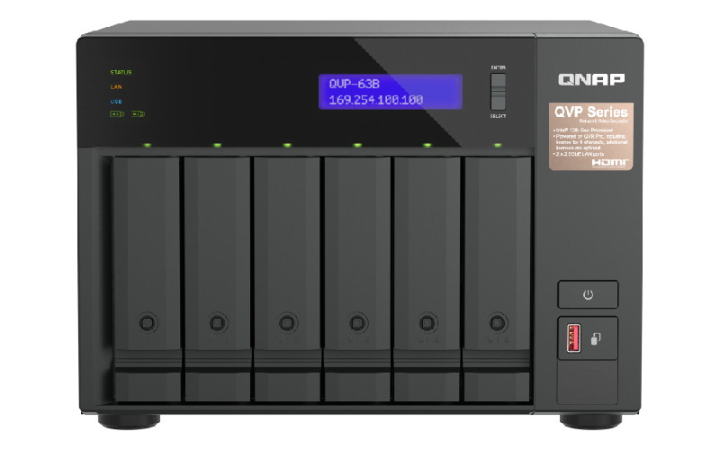 QNAP QVP-63B – Profesyonel, Yüksek Performanslı QVR Pro Gözetim Sunucusu