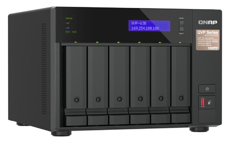 QNAP QVP-63B – Profesyonel, Yüksek Performanslı QVR Pro Gözetim Sunucusu