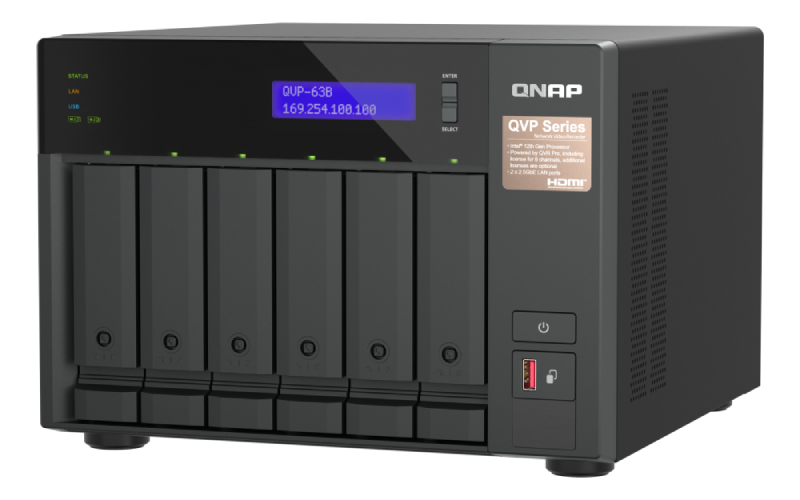 QNAP QVP-63B – Profesyonel, Yüksek Performanslı QVR Pro Gözetim Sunucusu